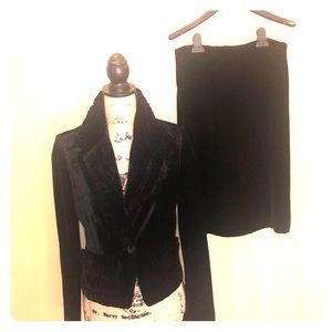 I.N.C. International Midnight Velour Skirt Suit